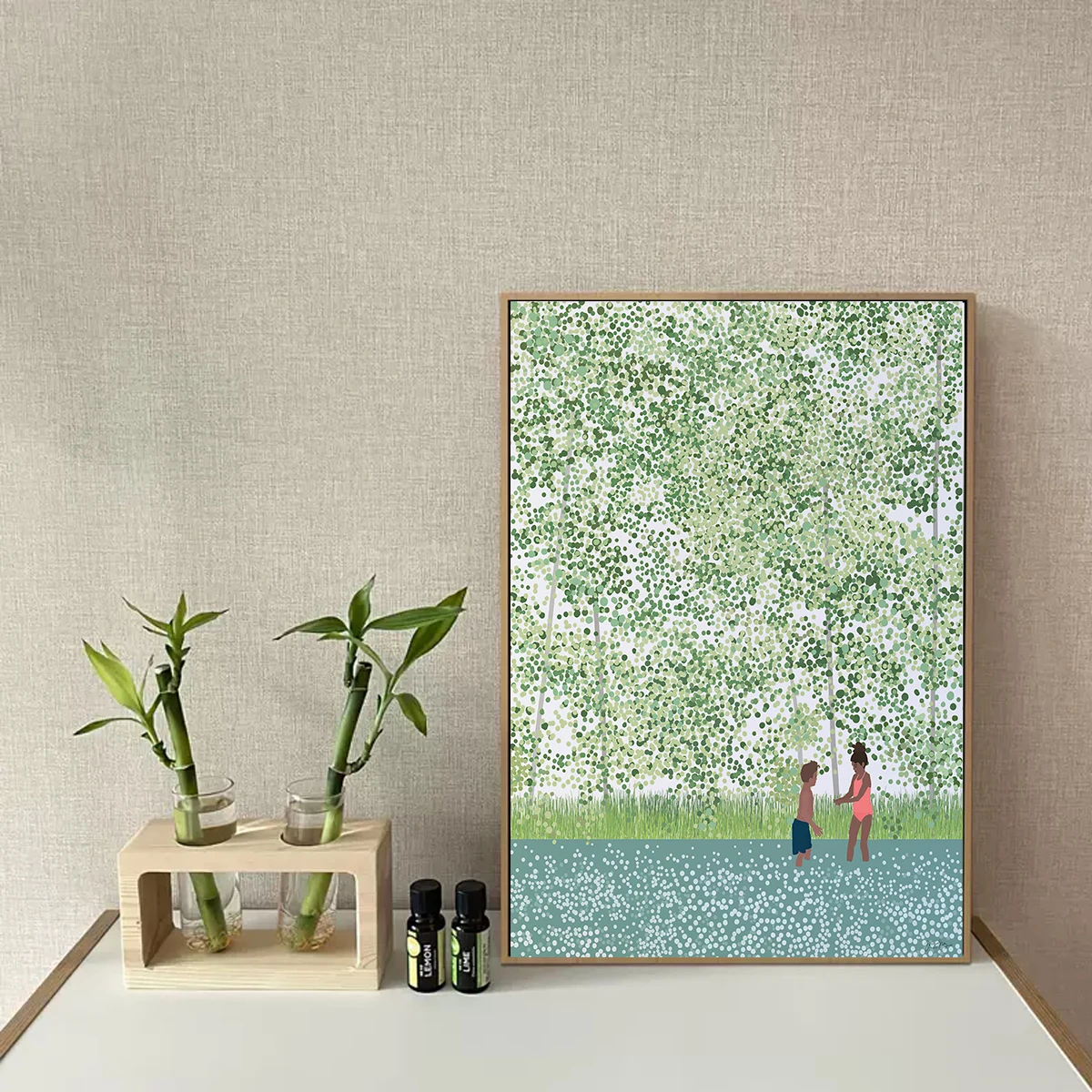 Canvas Print Painting Poster Niche Brands Style Light Green Wall Picture Art Living Room Home Decoration Replace Picture Core