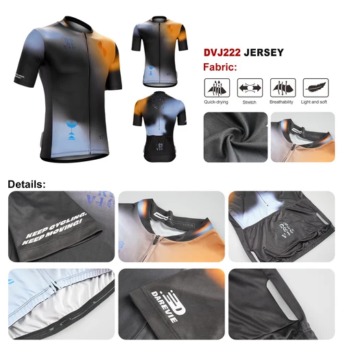 Imagen 2 del producto DAREVIE-Camiseta de ciclismo moderna para hombre, Maillot de ciclismo transpirable, ropa de ciclismo de secado rápido para hombre, transpirable