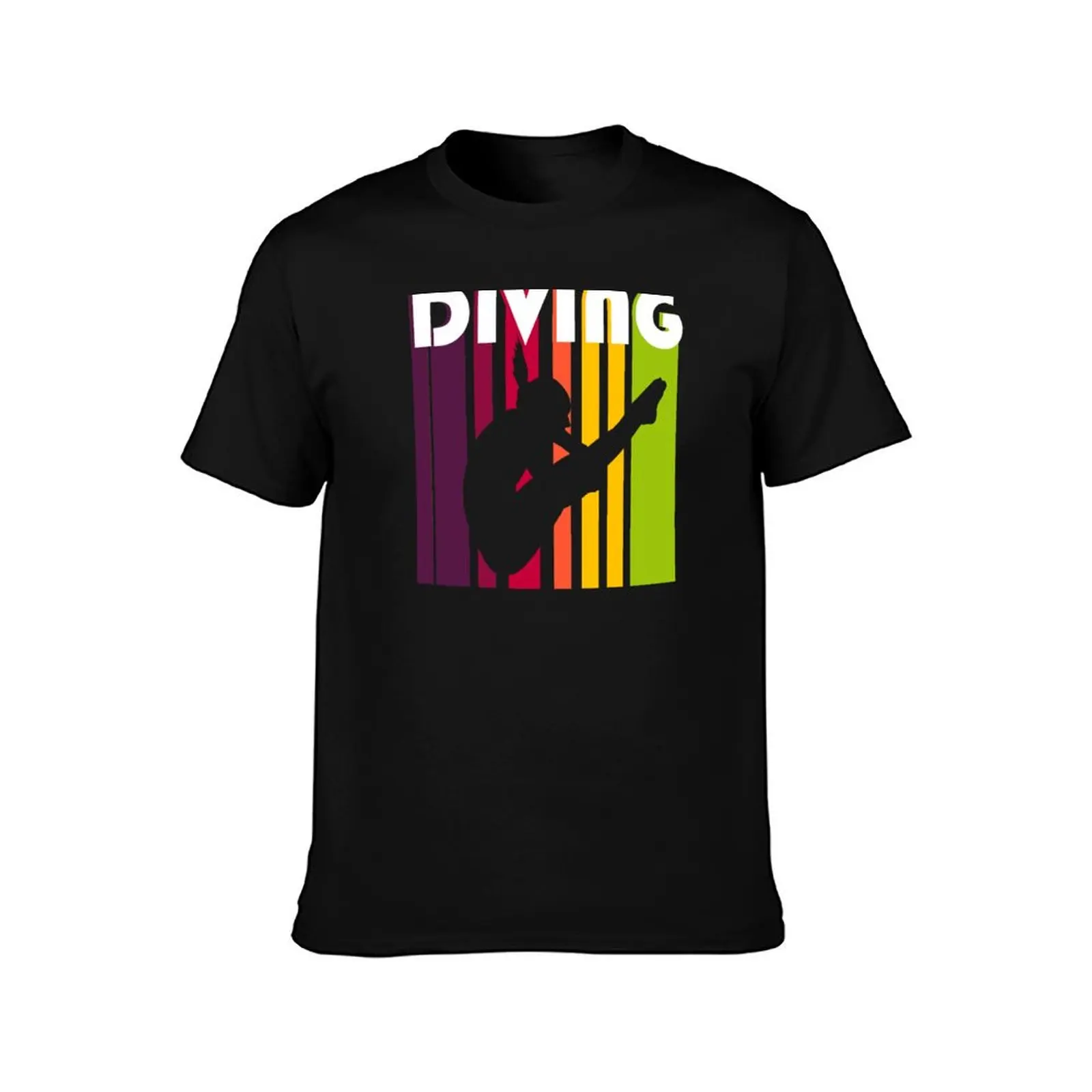 High Diver Girl Silhouette Funny Springboard Diving Girls Gifts T-Shirt Casual Simple Design Short Sleeve Shirt T-Shirt