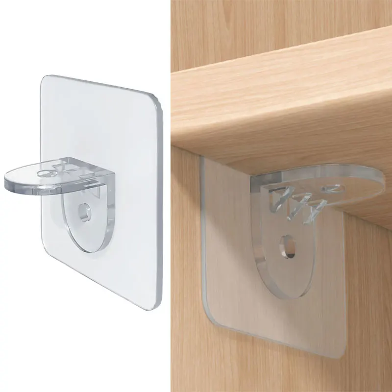 

4/10pcs Punch Free Shelf Support Pegs Self Adhesive Shelves Clip Hook Bracket Holder Pin for Cabinet Book Closet Clapboard Layer