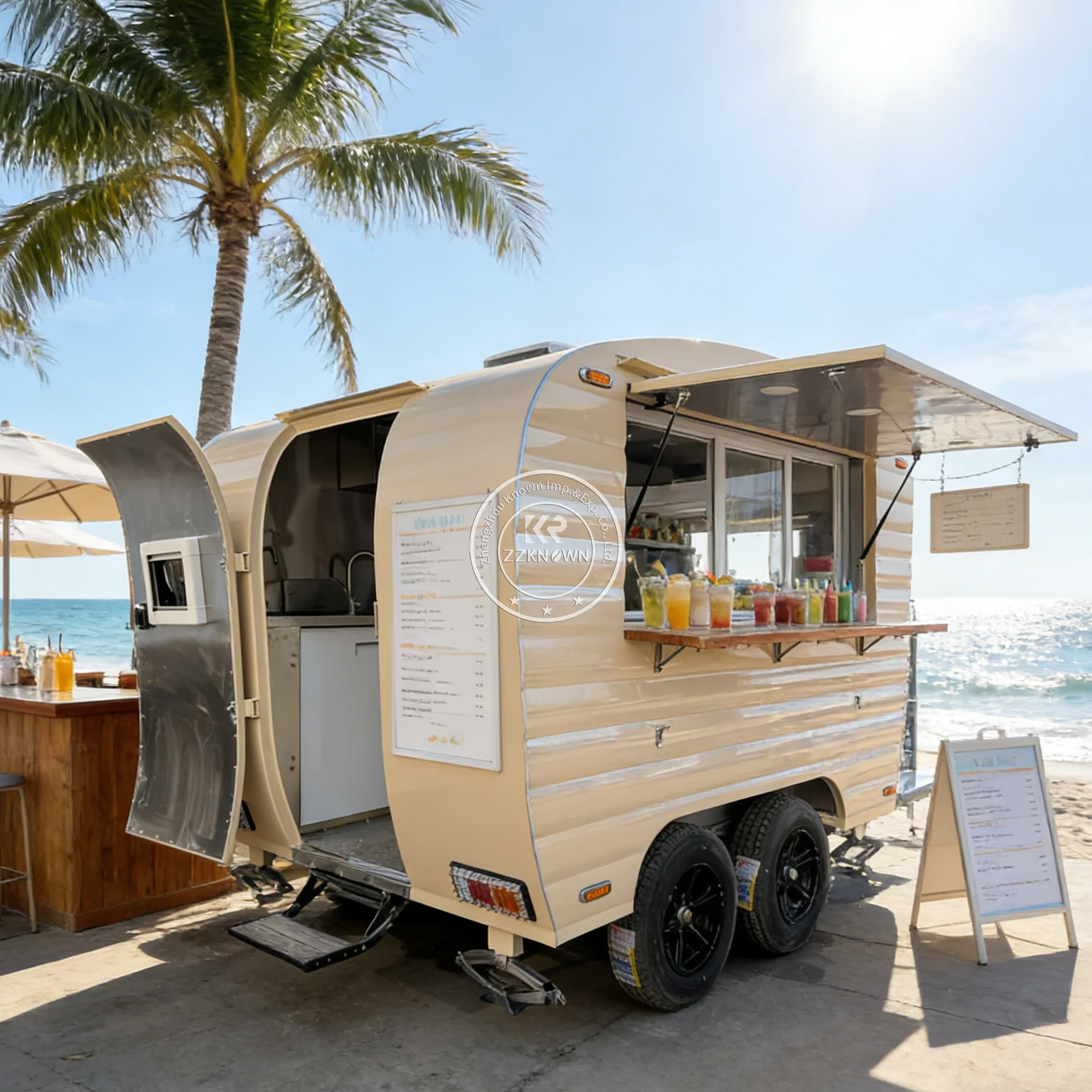 Camión de Comida Comercial de Alta Calidad, Remolque de Comida Móvil Personalizado, Remolque de Comida Comercial para Exteriores con Equipamiento Completo