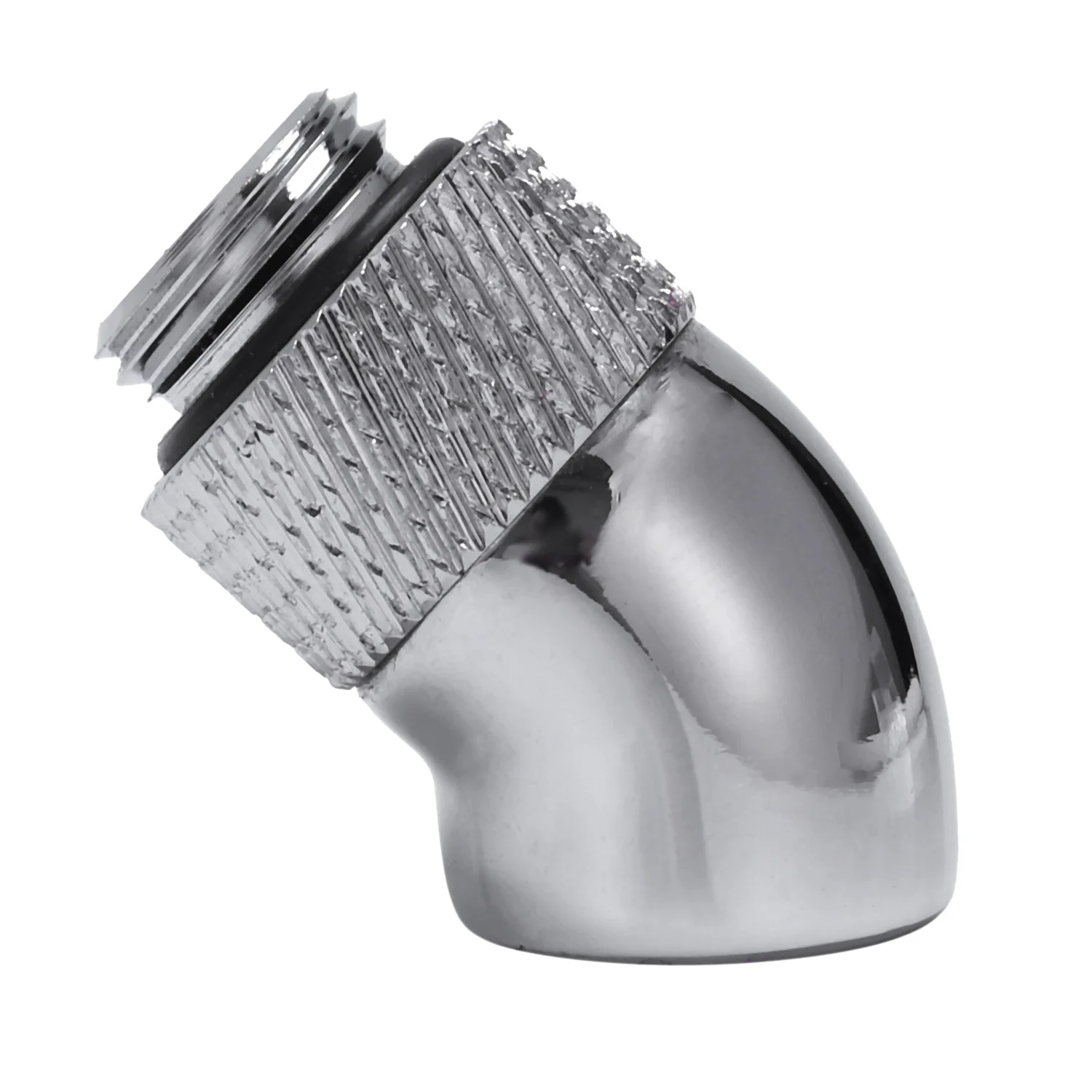 G1/4 Screw Thread 45 Degree Elbow Rotary Brass- Adapter Male To Female Connector Fitting Computer Pc Water Cooling System Silver