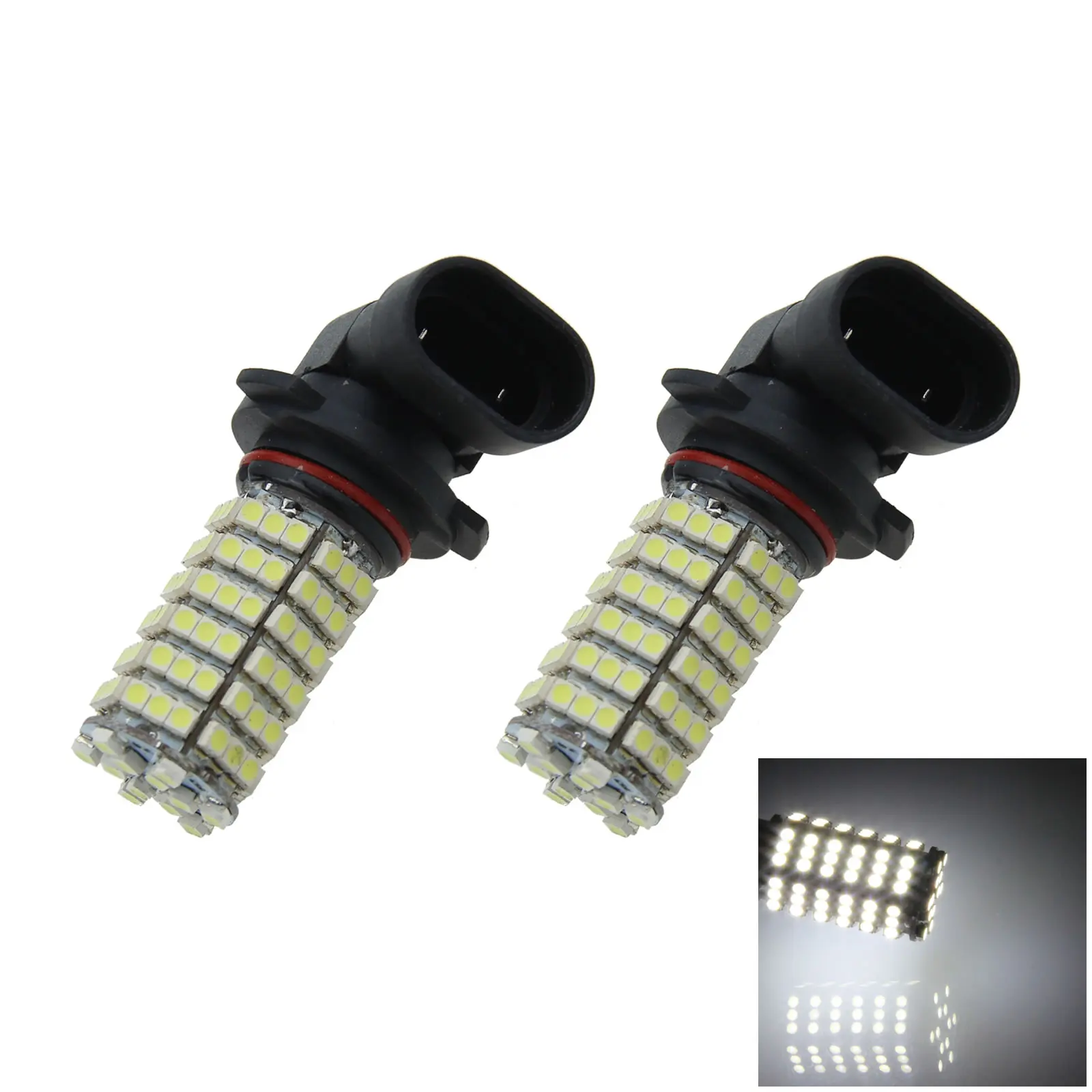 2x White Car 9005 Exterior Light Turn Blub 120 Emitters 1210 SMD LED HB3 H256-W