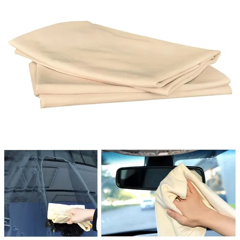 1/4pcs Chamois Leather Car Washing Towels Super Absorbent Car Home Window Glass Drying Cleaning Cloth Quick Dry Car Wash Towel