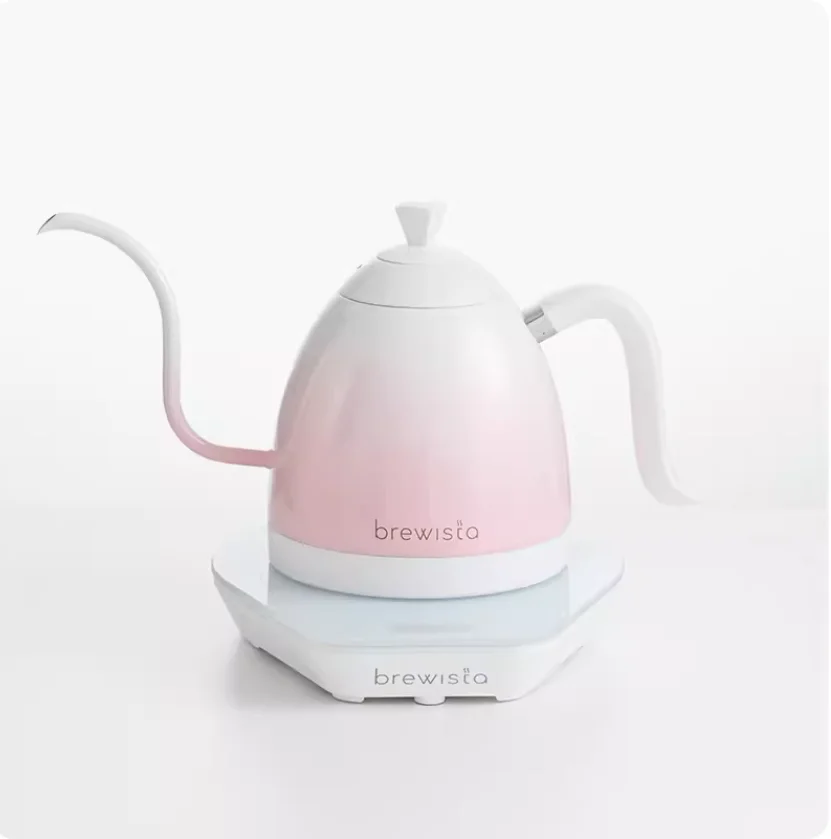 Imagem -02 - Brewista Sakura Pink Gooseneck Chaleira de Café Termômetro de Medição Digital Bico Fino 600ml