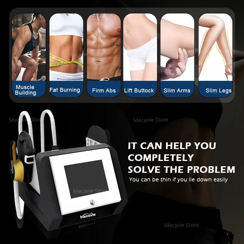 MECAVIE 2026 6500W Fat Removal Machine Muscle Building Device EMS RF Professional Body Shaper 6500W 15 Modes Muscle Stimulator