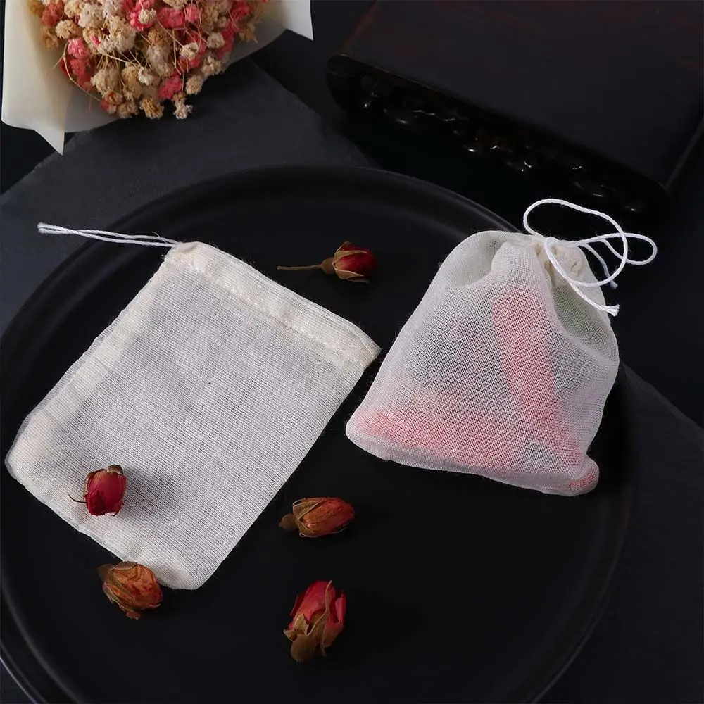 

Reusable For Party Tea Wedding Home Supplies Portable Tea Filter Unbleached Muslin Bag Drawstring Bags Cotton Pouch Sachet Bag