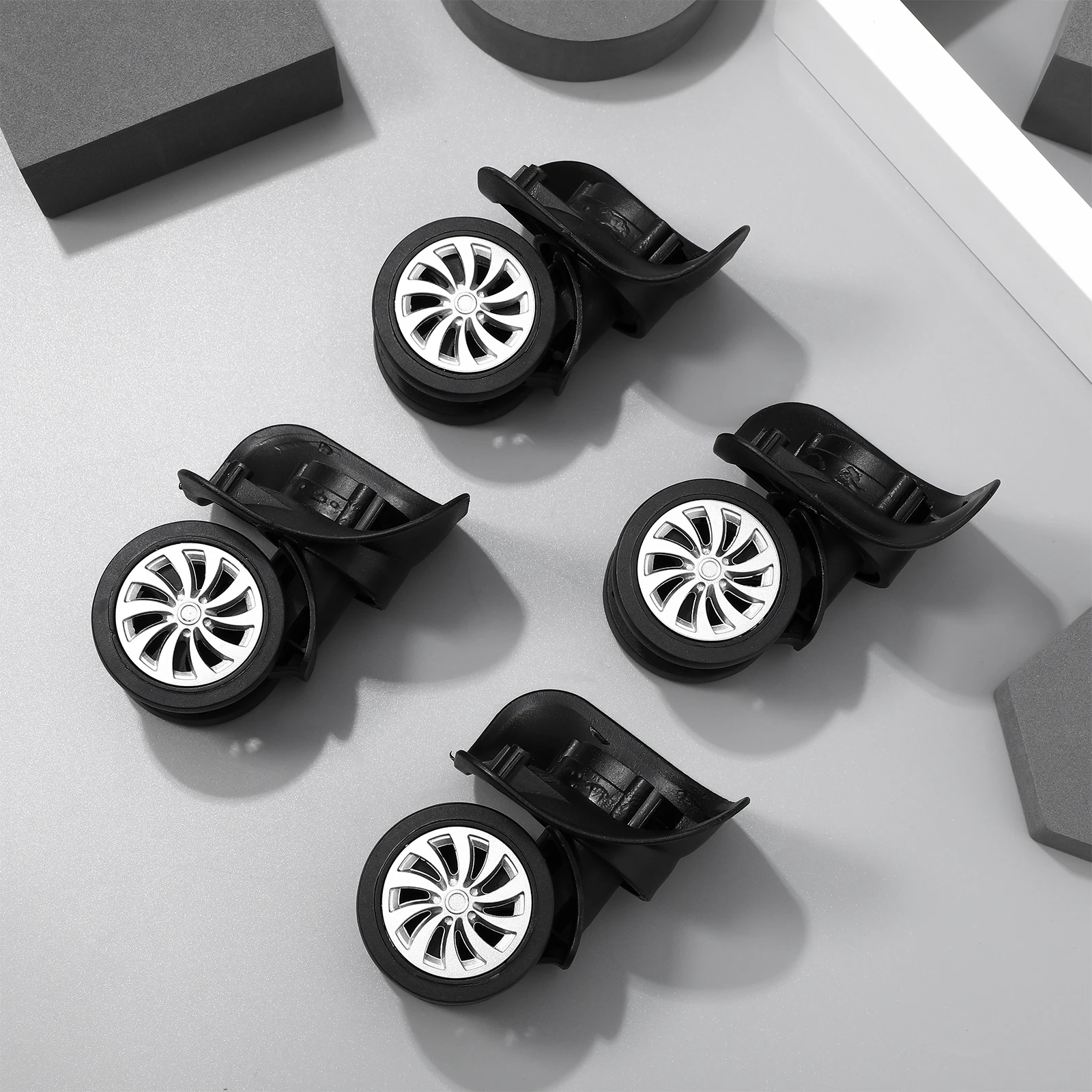 

4pcs Universal Wheel Accessories Durable Replacement Suitcase Wheels Long Use Low Wear Swivel Caster Skateboard