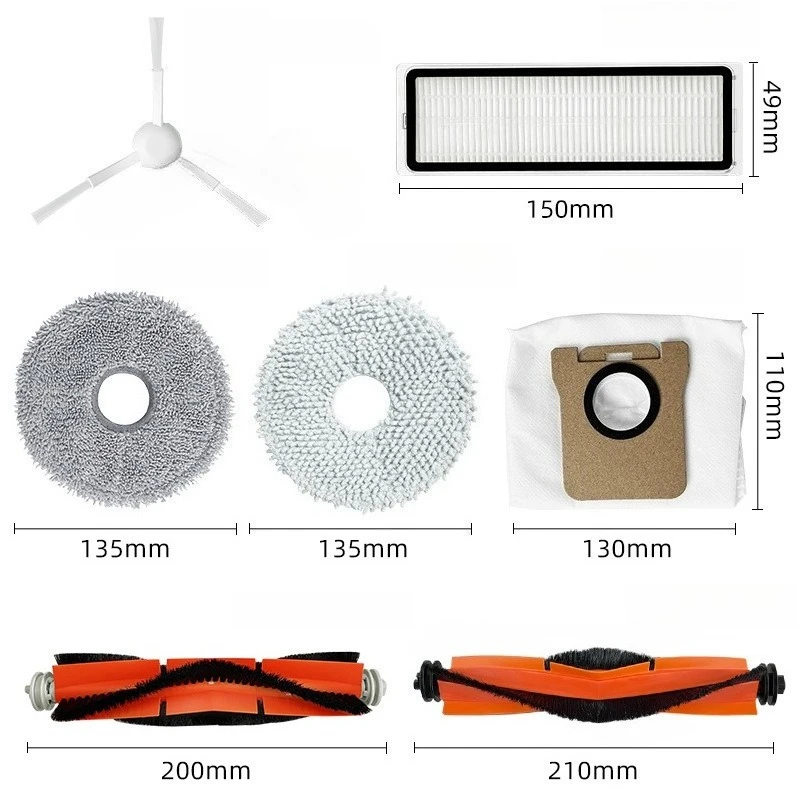 

Suitable for Dreame vacuum cleaner accessories X10/S10 Plus/L10S Ultra main brush edge brush filter mop
