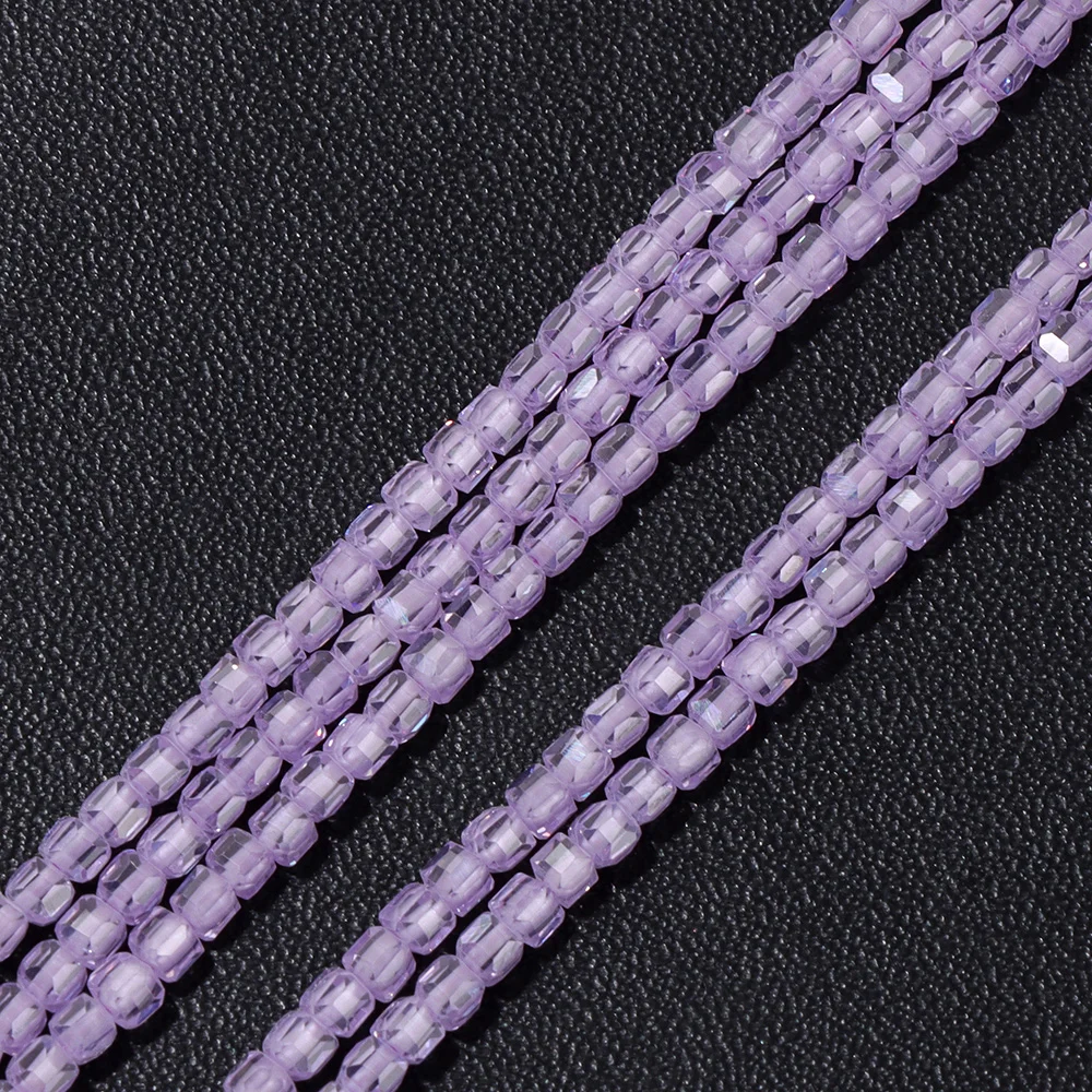 2.5mm Natural Zircon Stone Bead Purple White Pink Square Shape Cube Loose Spacer Beads For Women Necklace Bracelet Handmade DIY