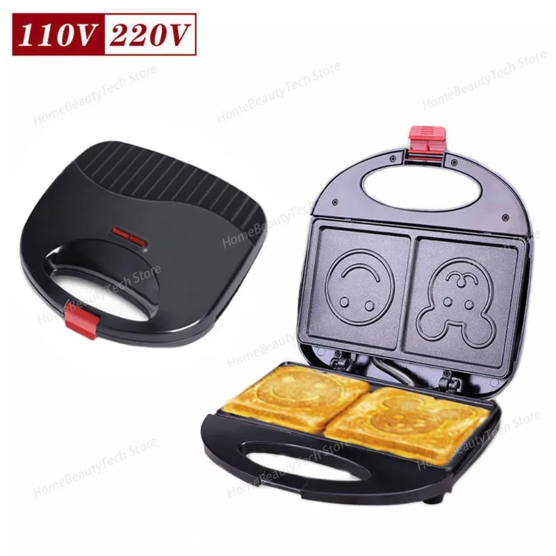 Household 110V American-standard Cartoon Pattern Bread Machine,Waffle Machine,Sandwich Breakfast Machine,Cookie Machine, Toaster