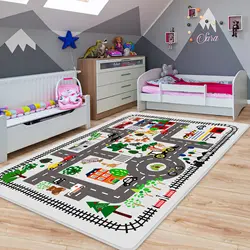 Children's Traffic Educational Carpet for Living Room Decor Kids Room Play Mat for Floor  Non-Slip Large Area Rugs Crawling Mat