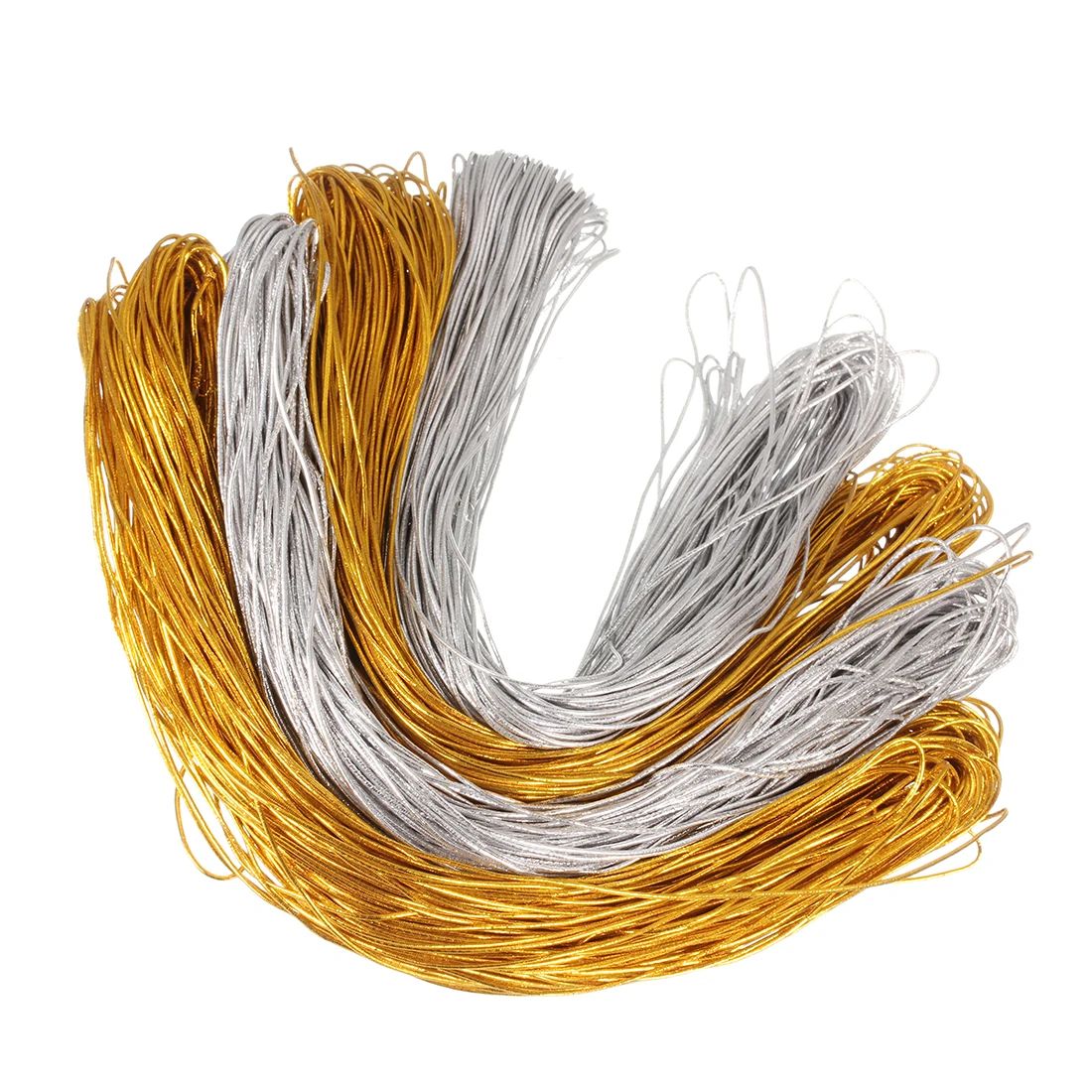 

50meter/roll 1-1.5mm Gold And Silver Elastic Rope For DIY Clothing Bags Strap Shoelaces Making Accessories Wholesale
