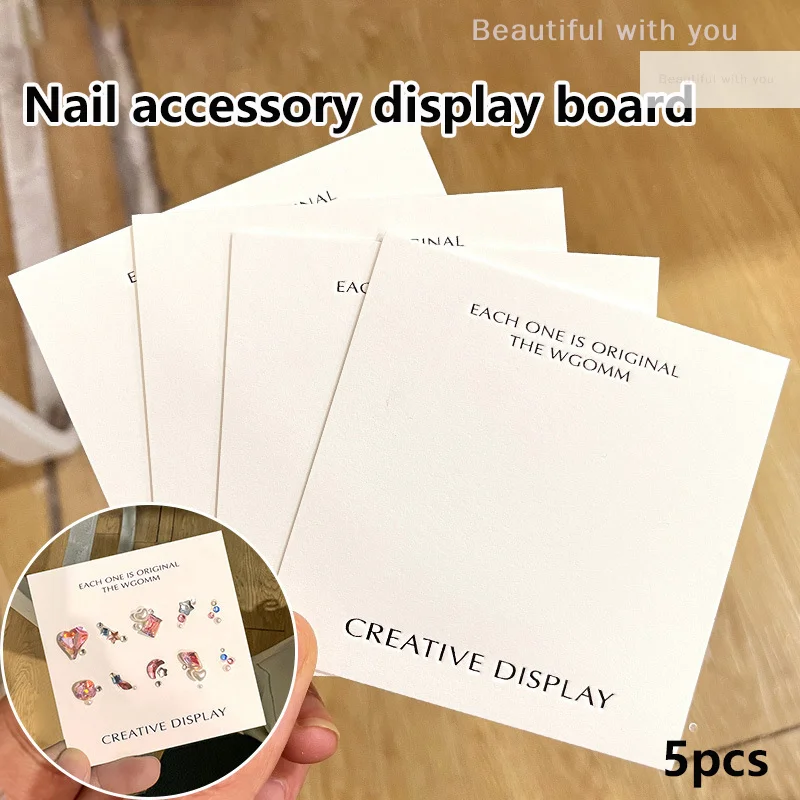 

5 Sheets Nail Packaging Cards Press-On Nail Display Handmade False Nail Design Swatch Show Card Manicure Sample Display Salon