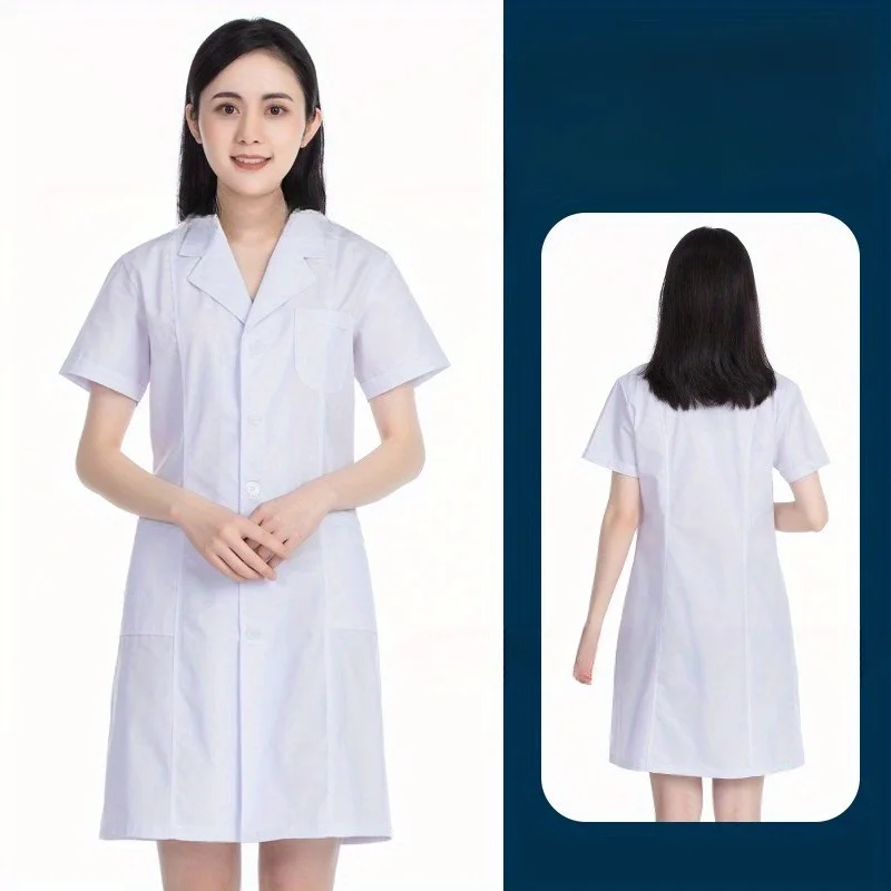 Camicette da laboratorio bianche a maniche lunghe unisex premium per medici ospedalieri e operatori di laboratorio