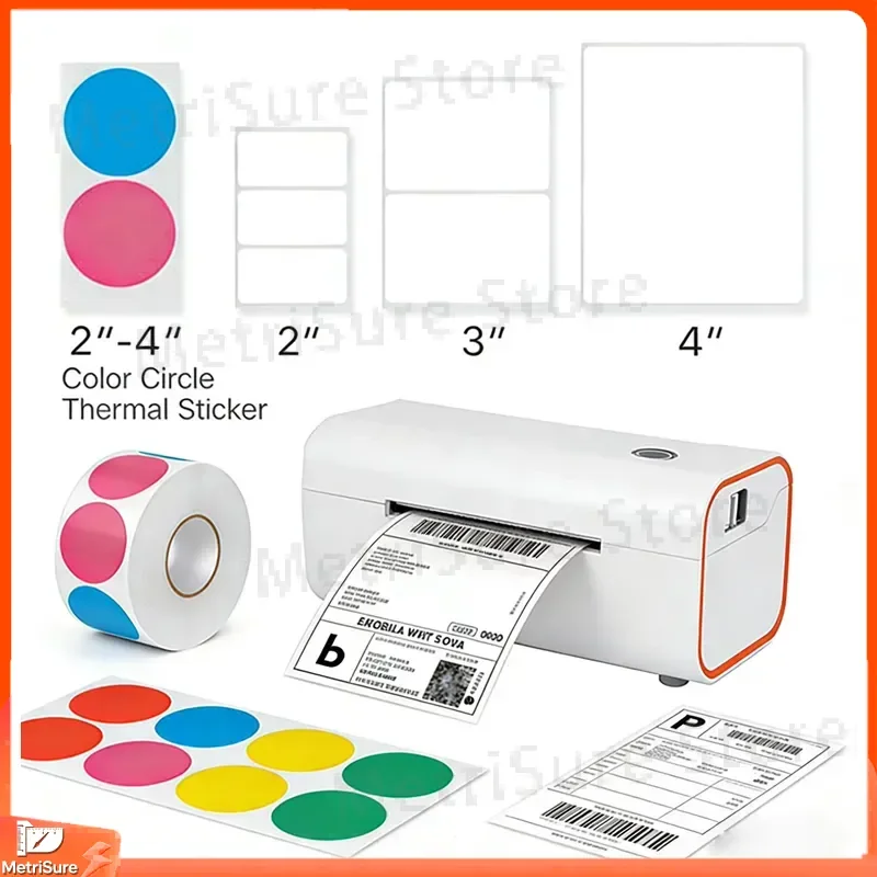 Thermal Label Printer 4x6 Inch Self-Adhesive Shipping Label Printer 203 DPI Barcode Printer for Logistics Packaging