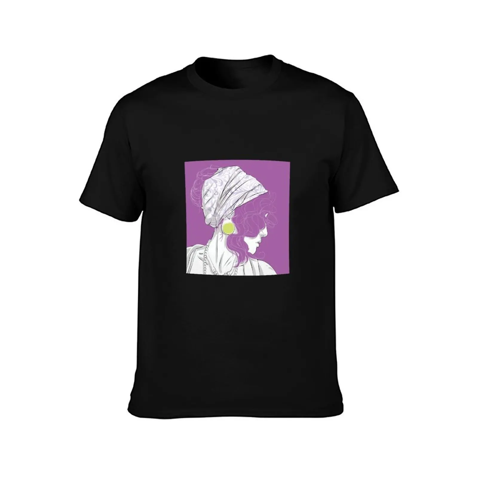 Profile T-Shirt, Summer Casual Cotton Tee, Oversized Streetwear Tops, Vintage Graphic Print, Loose Fit Short Sleeve, 100% Cotton