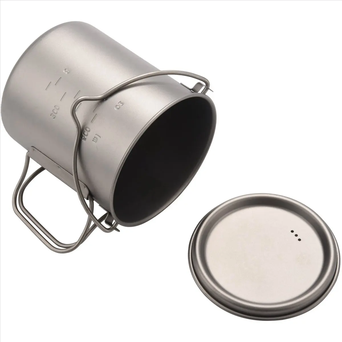 *BAAY 2X Outdoor Titanium Pot Cup Mug Pots Tableware Camping Cup Picnic Water Cup Mug of Coffee Tea with Lid Pot 750Ml