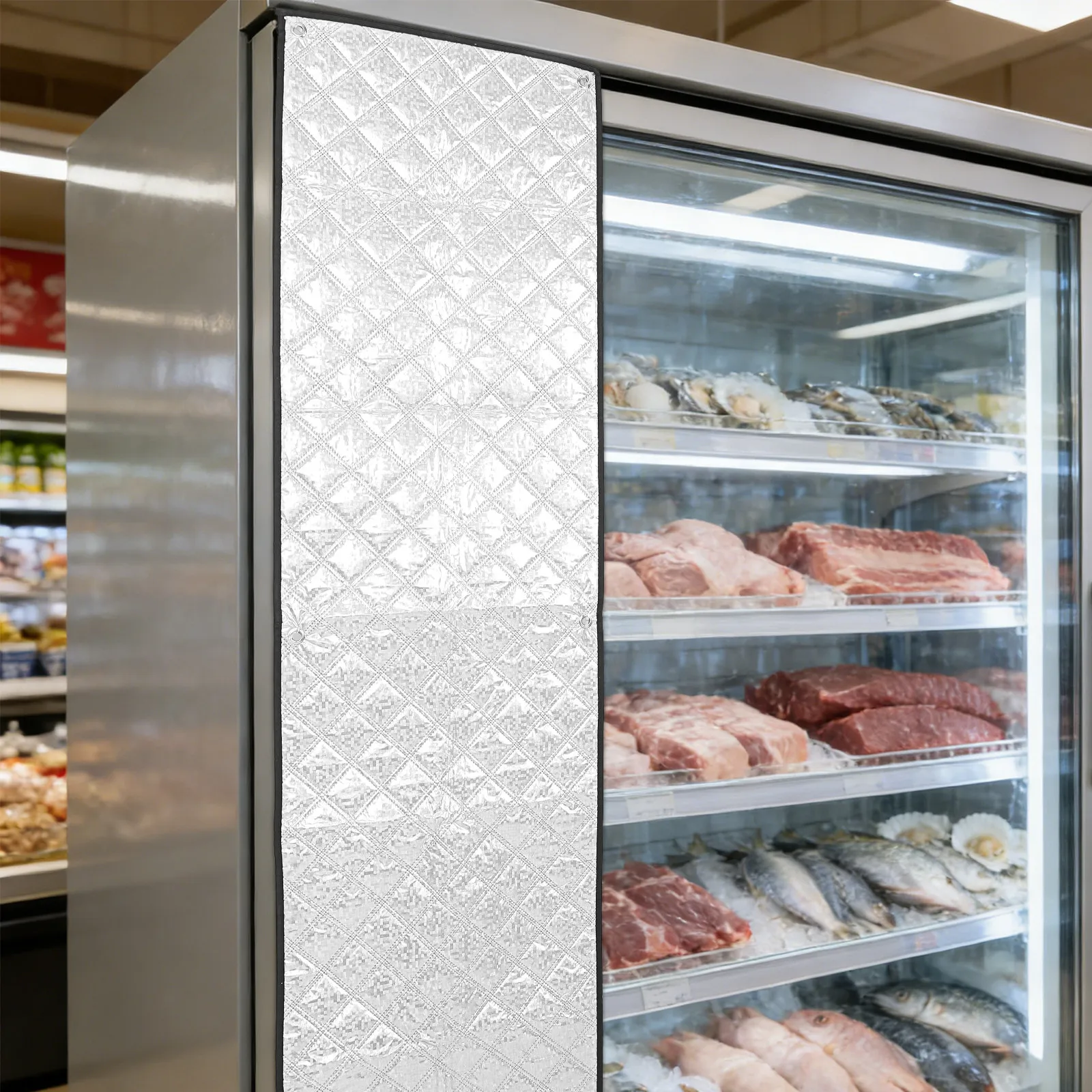 Chest Freezer Cover 71x20in Insulated Aluminum Foil Thermal Fridge Cover Uv Resistant Waterproof Winter Summer Outdoor Balcony