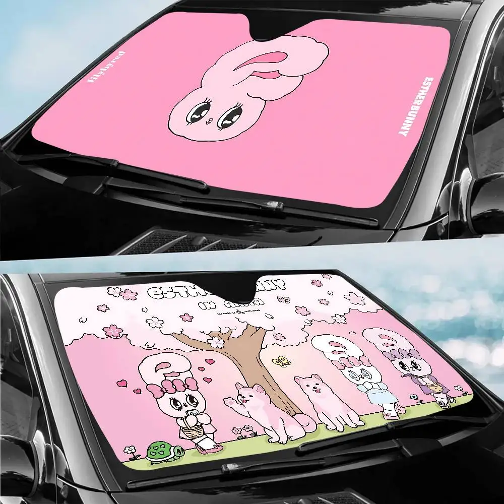 

Солнцезащитный экран для автомобиля с изображением аниме-кролика Эстер, защита от УФ-излучения, универсальный, летний, 2025