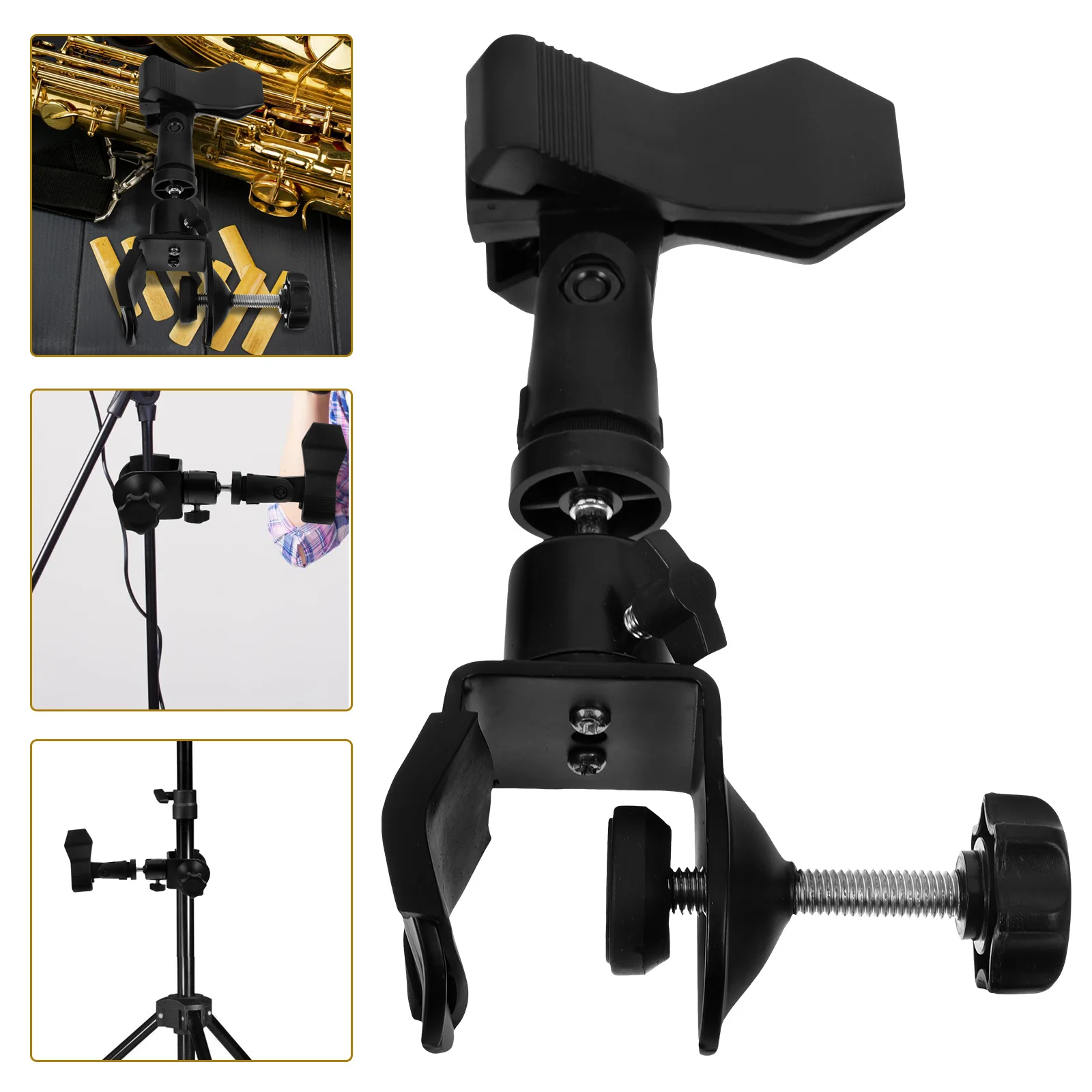 1 مجموعة 1 مجموعة الساكسفون ميكروفون كليب قبضة لسهولة التركيب ميكروفون جبل المشبك ل حامل ثلاثي القوائم ملحق