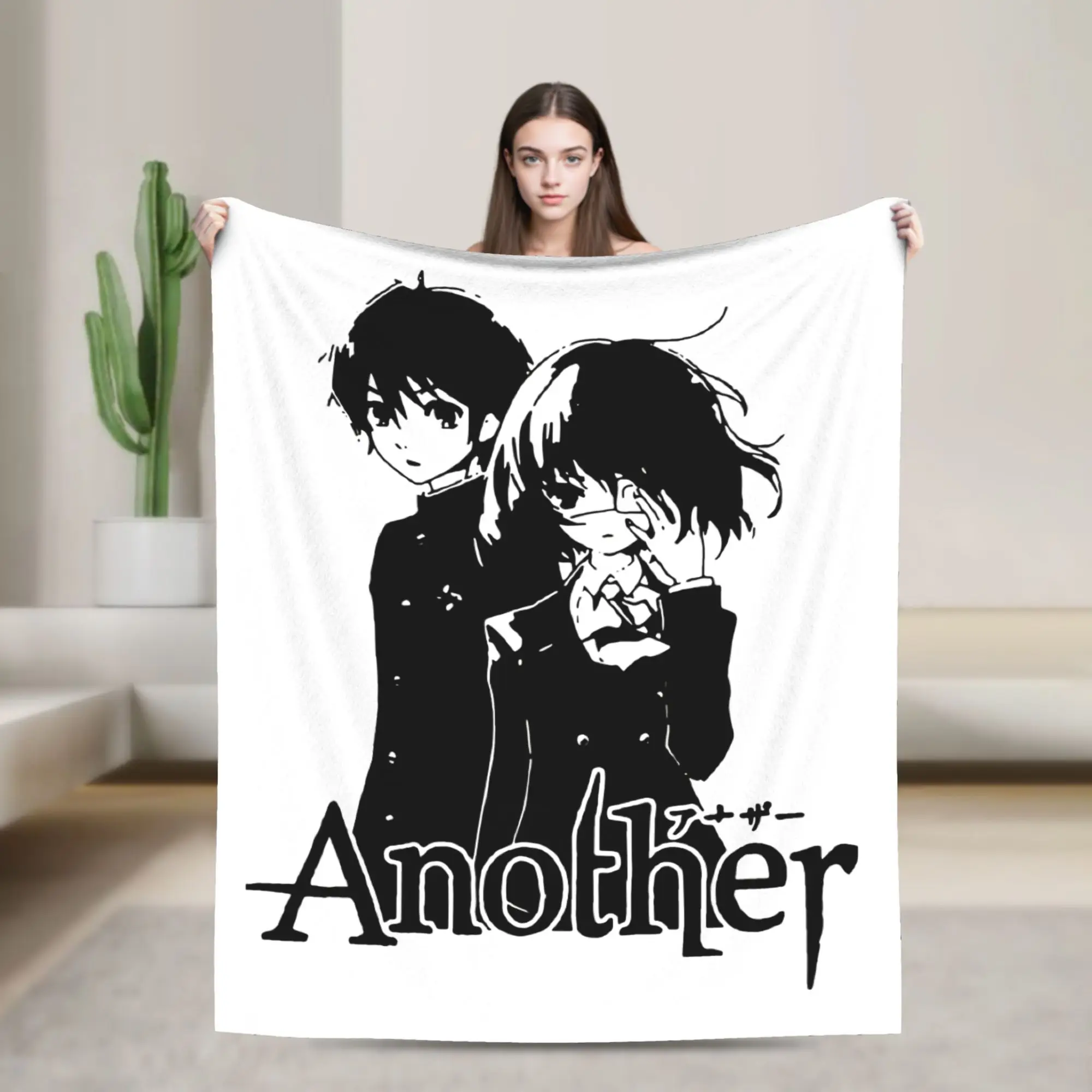 Another Anime Mei Misaki Blanket Fleece All Season  Multi-function Super Warm Throw Blankets for Bed Car Rug Piece