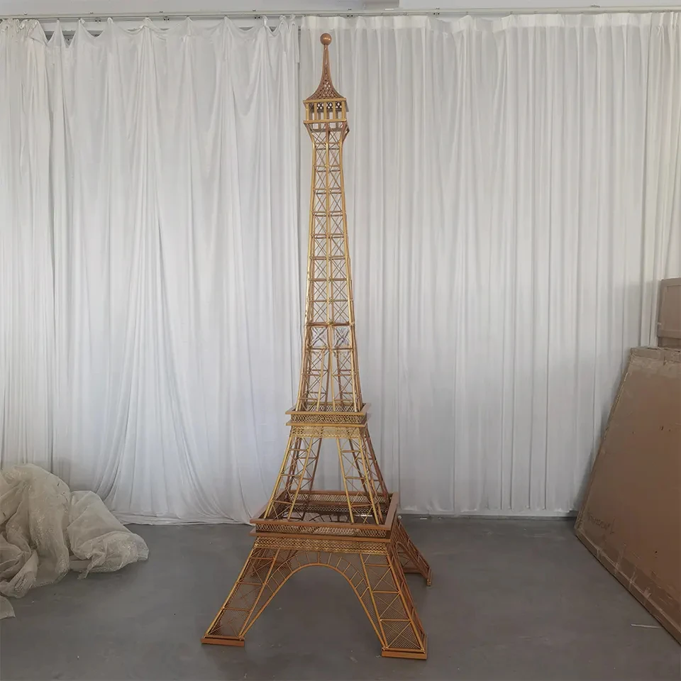 Wedding decoration Eiffel Tower large ornament 8.5 feet metal gold craft arch background outdoor props