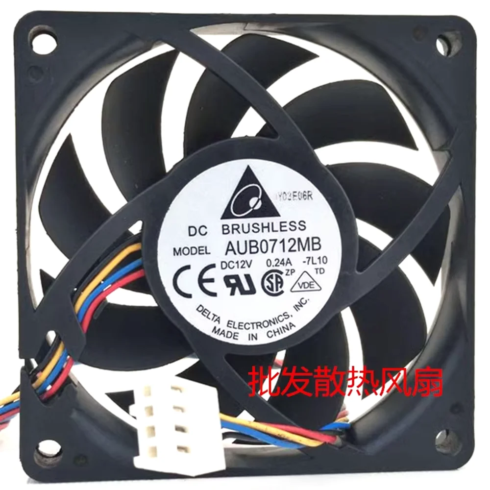 

New and AUB0712MB 7015 70mm 12V 0.24A 7cm 4pin PWM CPU cooling fan for Delta 70*70*15mm