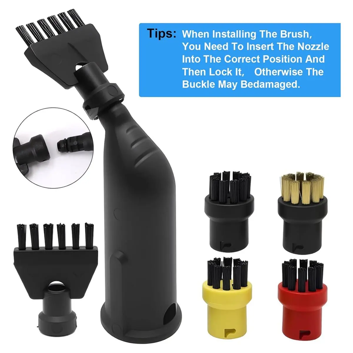 12pcs for SC1 SC2 SC3 SC4 Steam Cleaner Accessories Extended Nozzle, Round Brush, Steam Sleeves Curved Nozzle