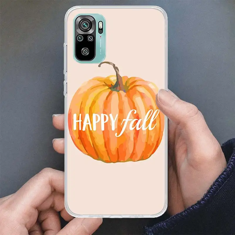 Pumpkin Happy Fall Holiday Phone Case For Xiaomi Redmi Note 13 12S 12 10 10S 11 11S 11E Pro Plus 11T 9 9S 9T 8 8T 7 Soft Silicon