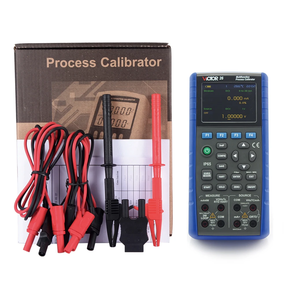 VICTOR 26H Process Calibrator Input/output Accuracy 0.01% HART Support Simultaneous Measurement 24V Loop Circuit IP65