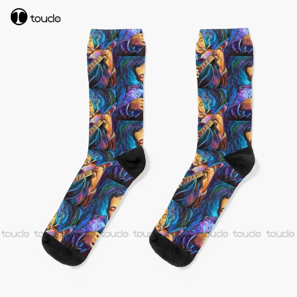 Django Reinhardt Gypsy Jazz Guitarist By Robert Phelps Socks Women'S Socks Personalized Custom Unisex Adult Teen Youth Socks Art