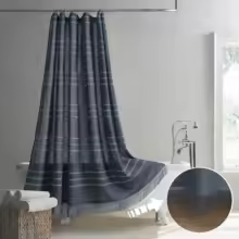 Boho Farmhouse Gray Shower Curtain