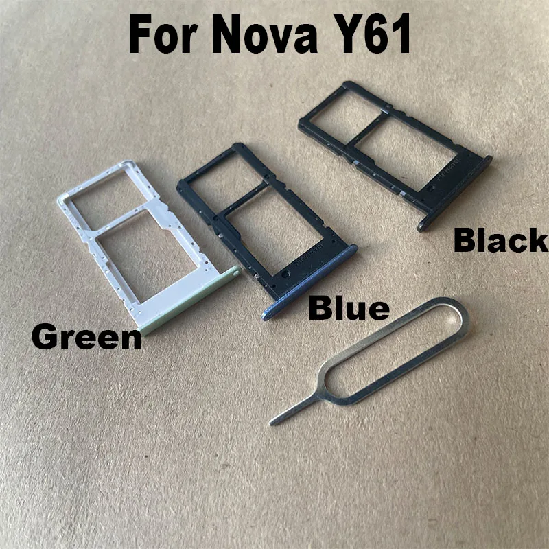 New For Huawei Nova Y61 Sim Card Tray Slot Holder Socket Adapter Connector Repair Parts Replacement