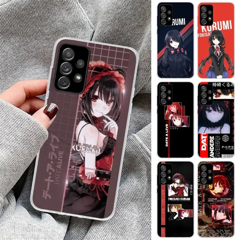 Anime Kurumi Tokisaki Phone Case for Samsung Galaxy S23 S22 S21 Plus Ultra A12 A32 A53 Clear Phone Cover Funda