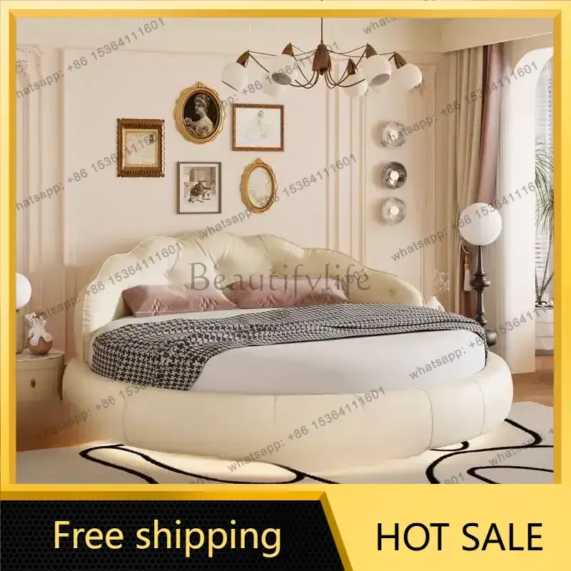 LJY Designs Nordic Double Bed Board Decoration Large Wooden Floating Double Bed Frame Modern Cama Matrimonial Furniture For Home