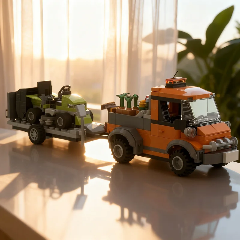 269pcs MOC City Traffic Utility Pickup Lawn Mower Model Building Blocks Christmas Gifts Toy Idea Birthday Brick DIY Art Creative