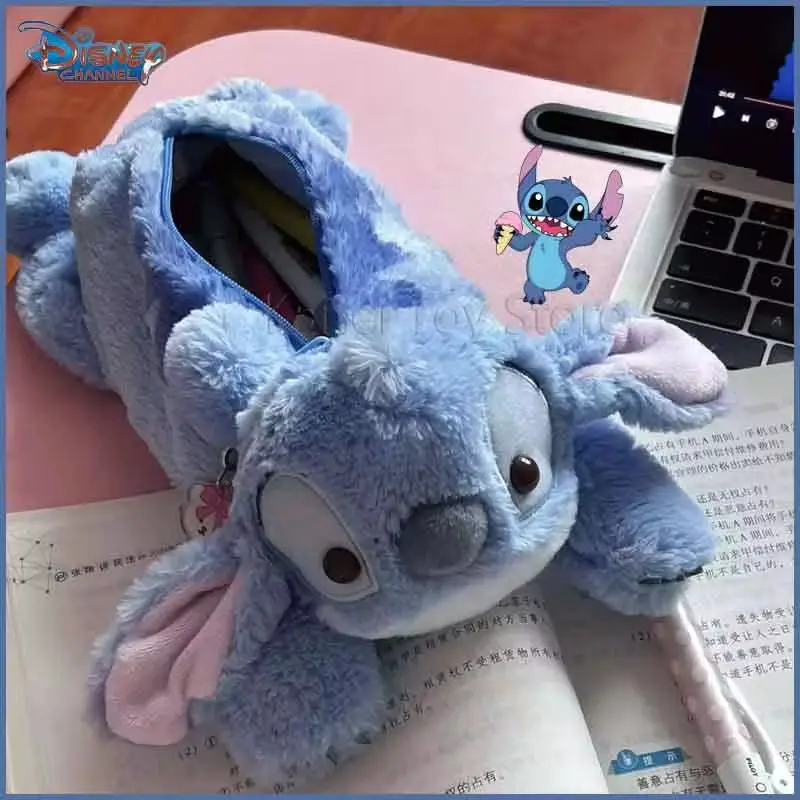 Estuche de Lápices de Peluche Stitch, Estuche de Lápices Kawaii de Anime Disney, Bolsa de Papelería para Niños, Caja de Papelería para la Escuela y el Hogar, Bolsas de Peluche Lilo & Stitch, Juguete de Regalo para Niños