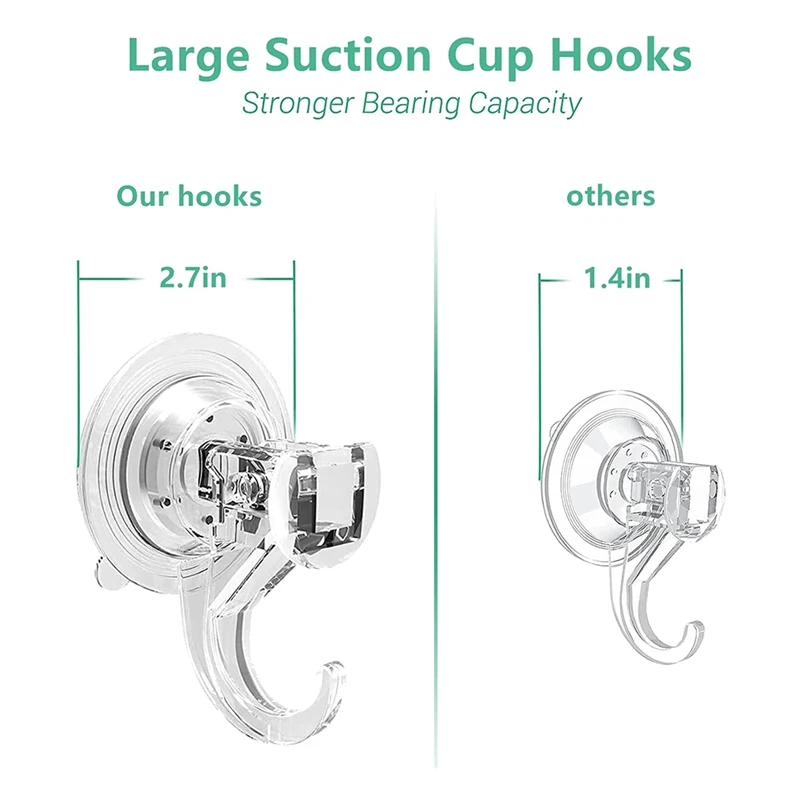 Large Transparent Reusable Heavy Duty Vacuum Suction Cup Hook