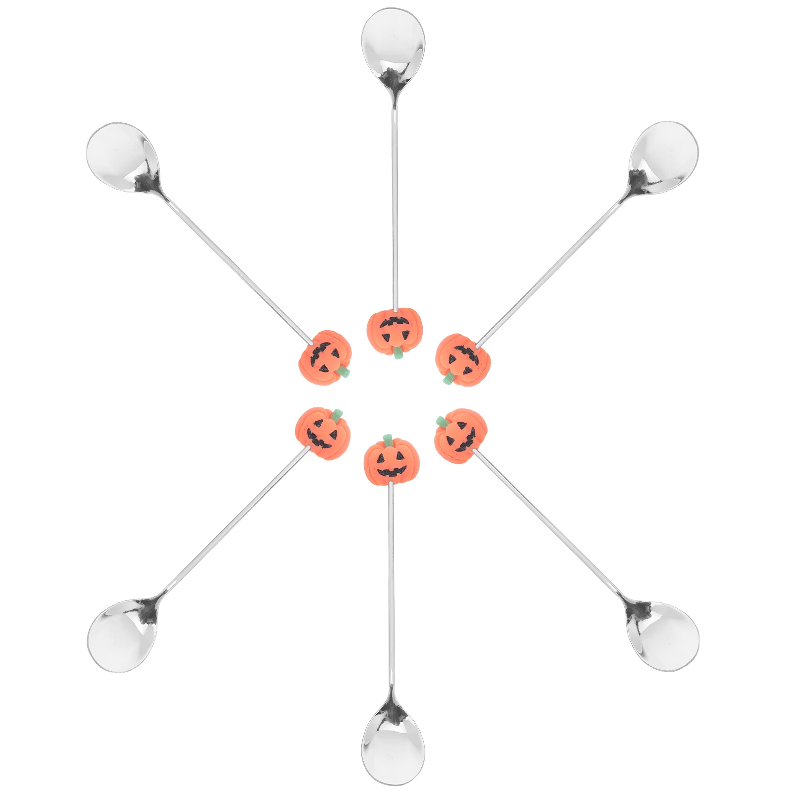 

6Pcs Stainless Steel Pumpkin Spoons Multipurpose Halloween Dinnerware Set Halloween Spoons Multipurpose Spoon Cake Spoon