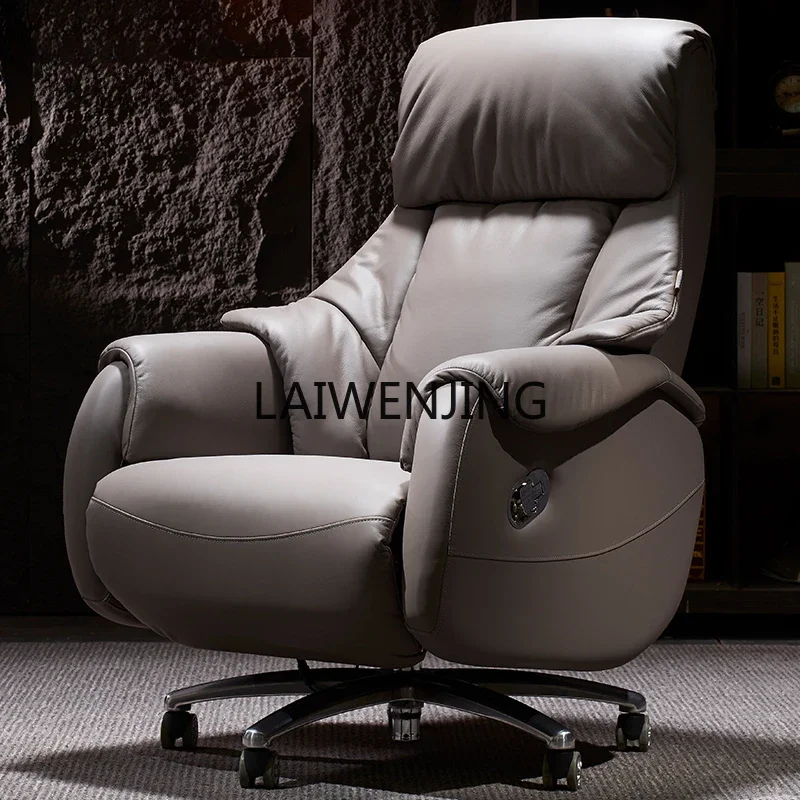 LYN reclining boss chair leather business class office cowhide president chair