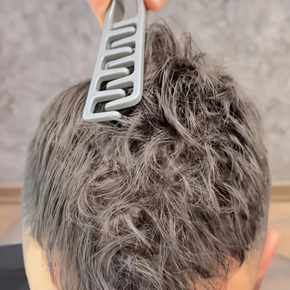 3Pcs Men Plastic Hair Comb, Minimalist Grey Styling Comb, Portable Pocket Comb, For Daily Business Travel Office Use
