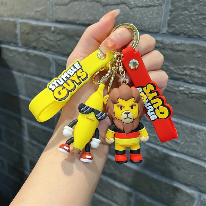 Game Stumble Guys Peripherals Keychain Cute Banana Person Fire Dragon Figure Pendent Car Ornaments Key Accessories Toy Xmas Gift