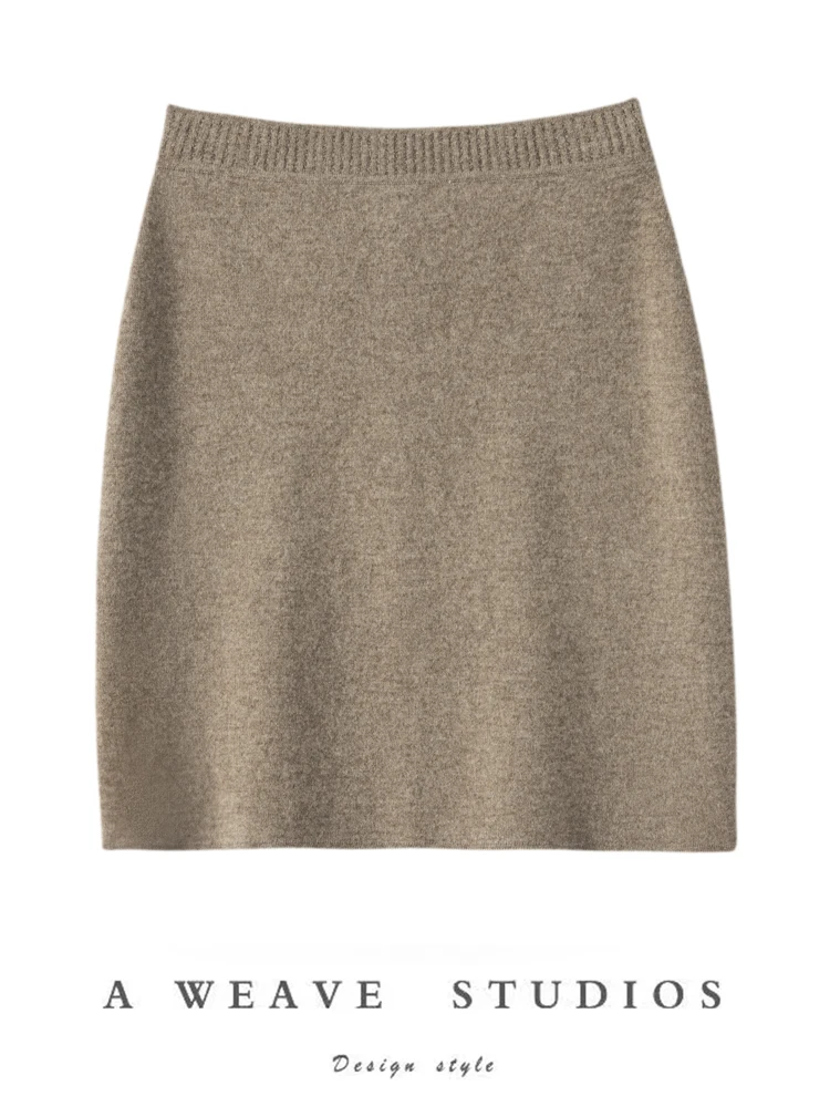 

Sexy Tights Skirts Autumn Winter Miniskirt Skirt 100% Cashmere Skirts Women's Skirts Bud Elastic Waist Knitted Dress Bottom Wear