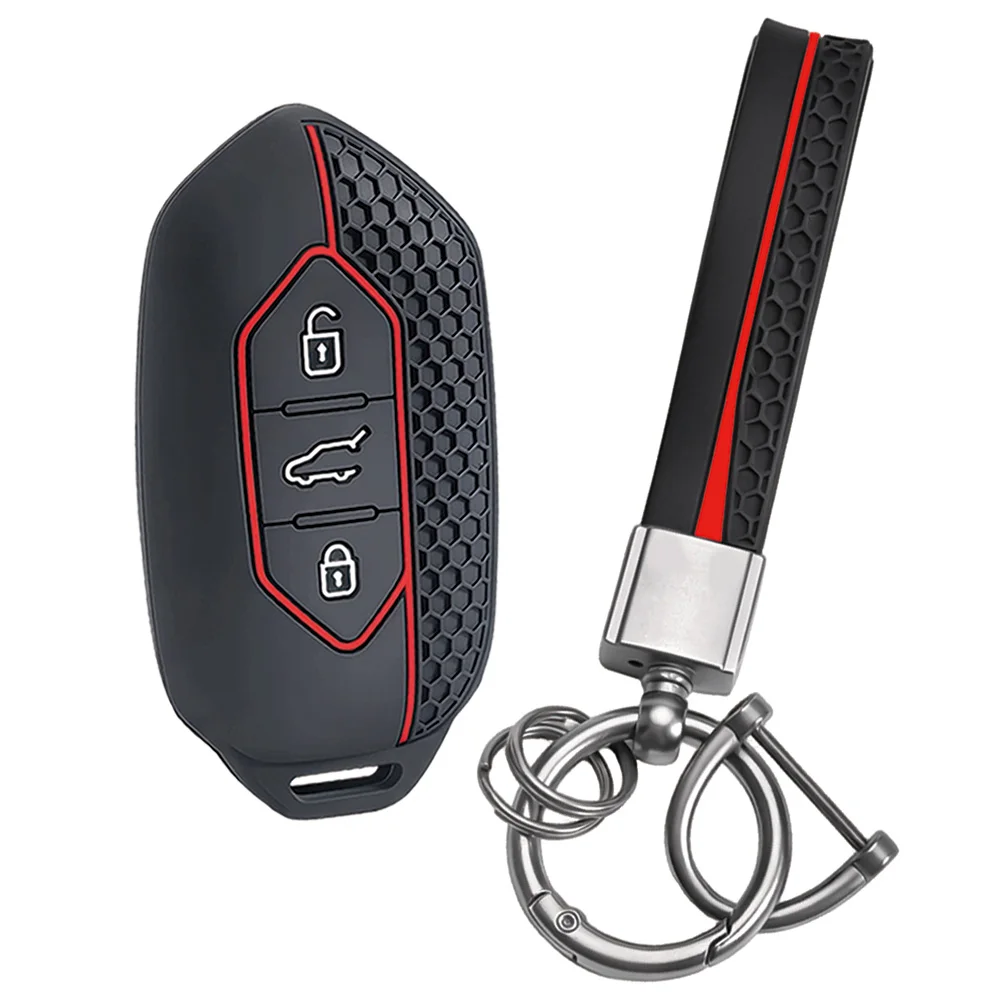 Silicone Key Cover For Kia Picanto Sorento MQ4 Carnival KA4 Morning K5 Carens EV9 Seltos Togg T10X With Wrist Strap And Key Ring