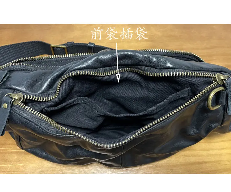 패션 베지터블 태닝 소가죽 남성용 대형 가슴 가방 천연 가죽 숄더백 아웃도어 캐주얼 여행 오토바이 크로스백