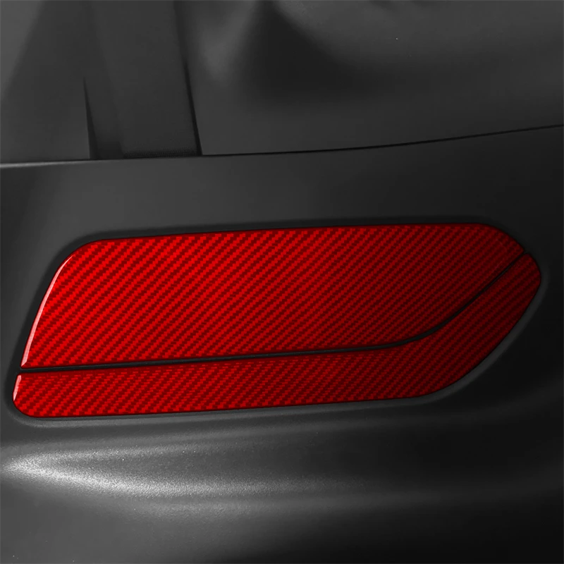 For Ford Mustang GT 2024 2025 LHD RHD Car Rear Seat Door Panel Interior Trim Accessories Real Soft Carbon Fiber Sticker ﻿