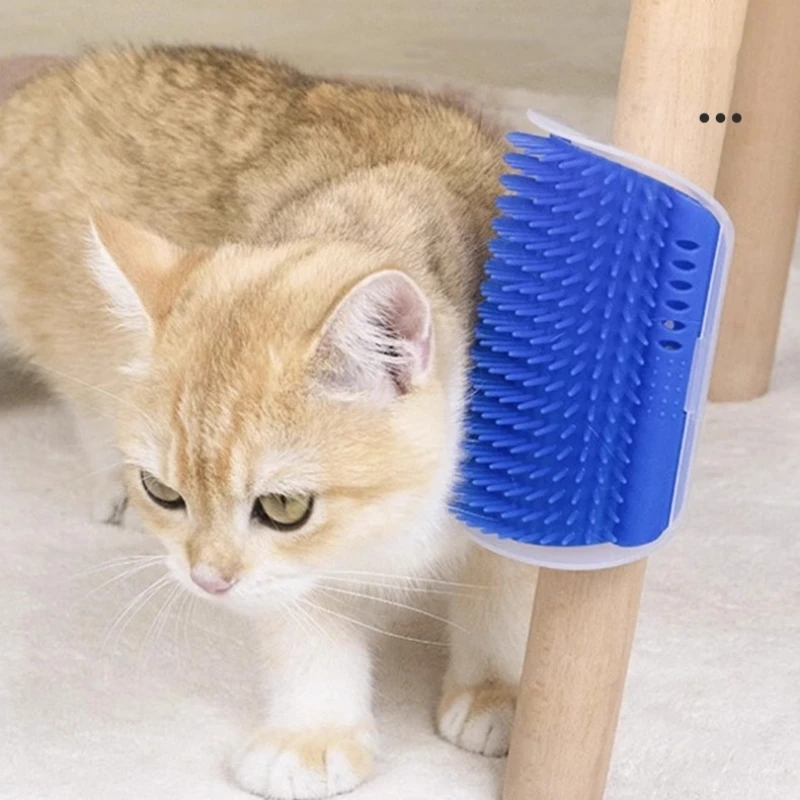 Pet Cat Massage Brush Scrape Hair Removal Beauty Clean Corner Brush Removable Comb for Kitten Cat Scratchers Massagetool