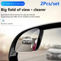 2Pcs Car Rearview Mirror 360 ° Adjustable Wide-angle Reversing Assist Blind Spot Mirror Novice Parking Observation Practical Car