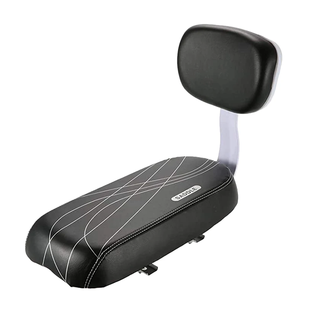 Kids Bikes Bicycle Saddle Rear Cushion The Child Seats with Backrest Black for - Image 2